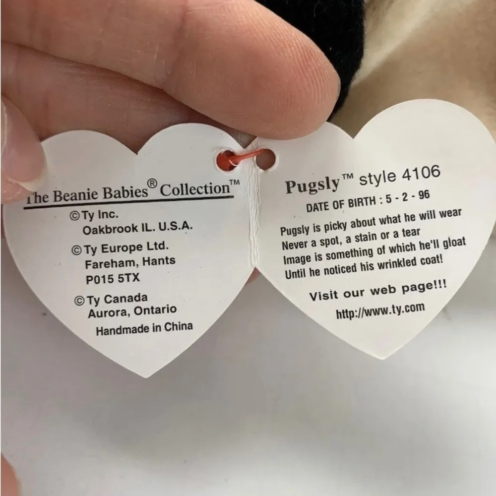 Vintage 1996 Pugsly Beanie Babies